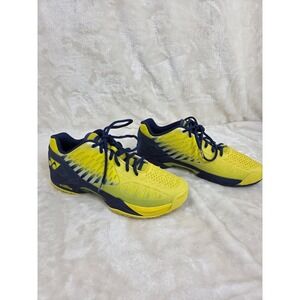 Yonex Power Cushion Eclipsion Tennis Shoes Yellow Navy Mens 9.5 Womens 11